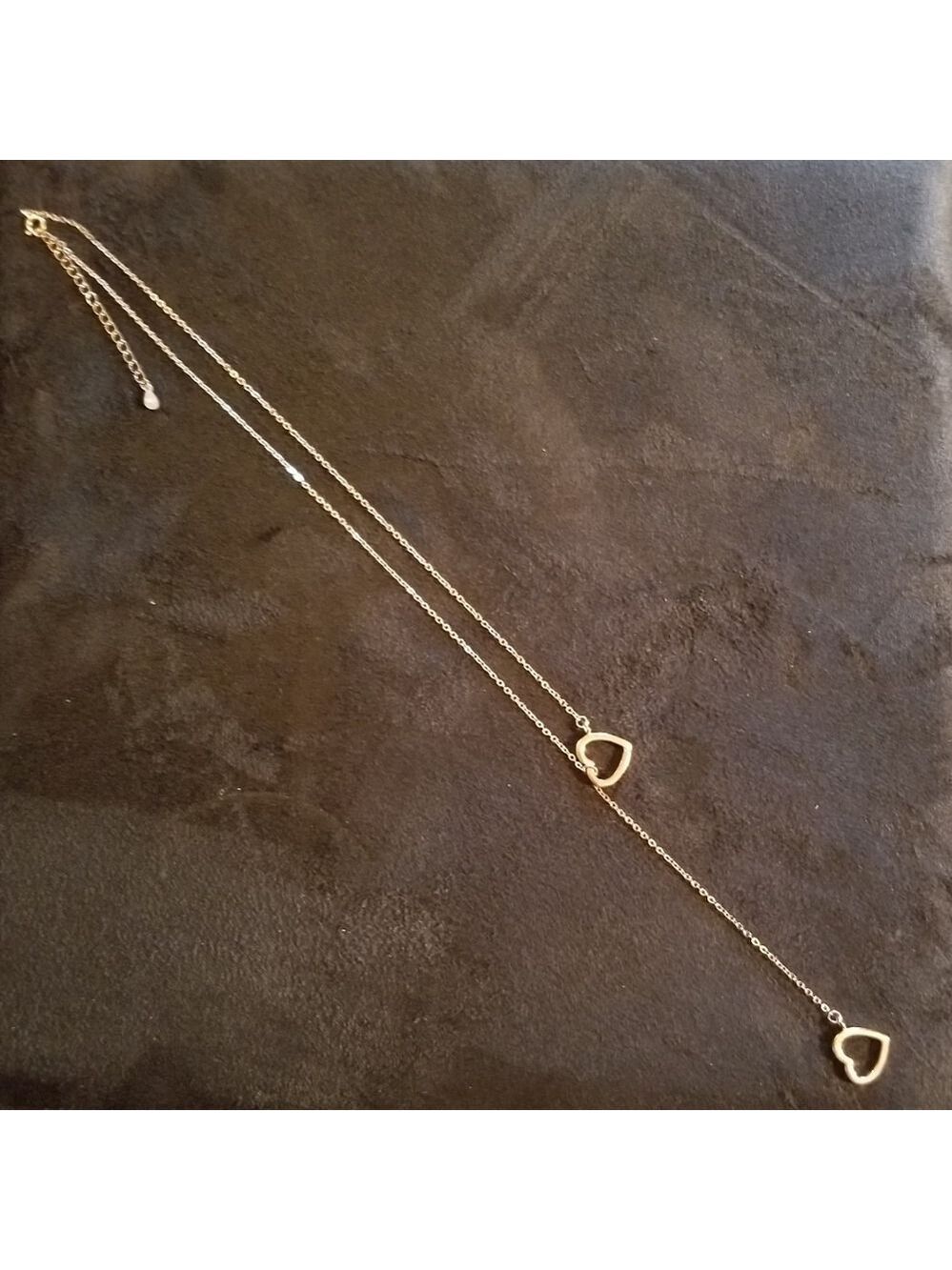 Dangling Hearts 18" Rose Gold Plated Necklace - Picture 5 of 8